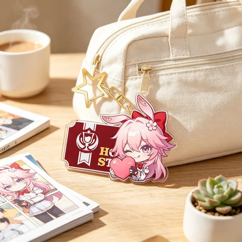 Honkai Star Rail Keychain Evanescia Yao Guang Silver Wolf LV.999 Ashveil Sparkle Sparxie Game Pendant Keyring Backpack Jewelry
