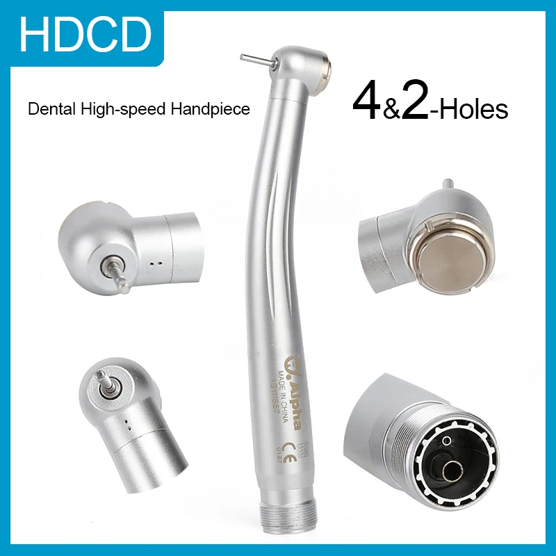 Dental High Speed Handpiece Integrate E-generator High Speed Ceramic Bearing Standard Head Push Button 4&2 Holes Dentist Tools