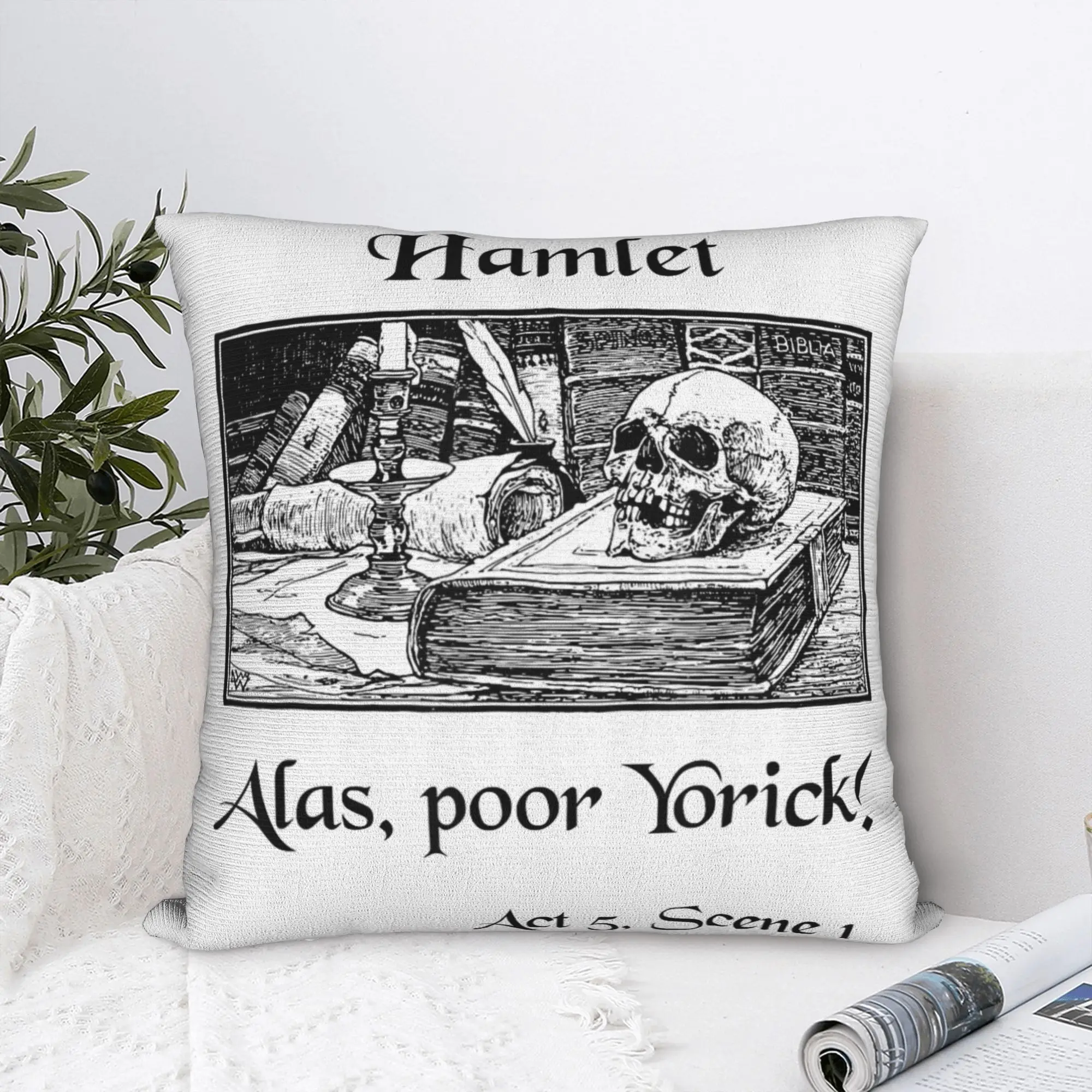 Hamlet Shakespeare Play Quote Pillowcase Print Cushion Cover Decor Alas Poor Yorick Throw Pillow Case Cover Home Drop Shipping