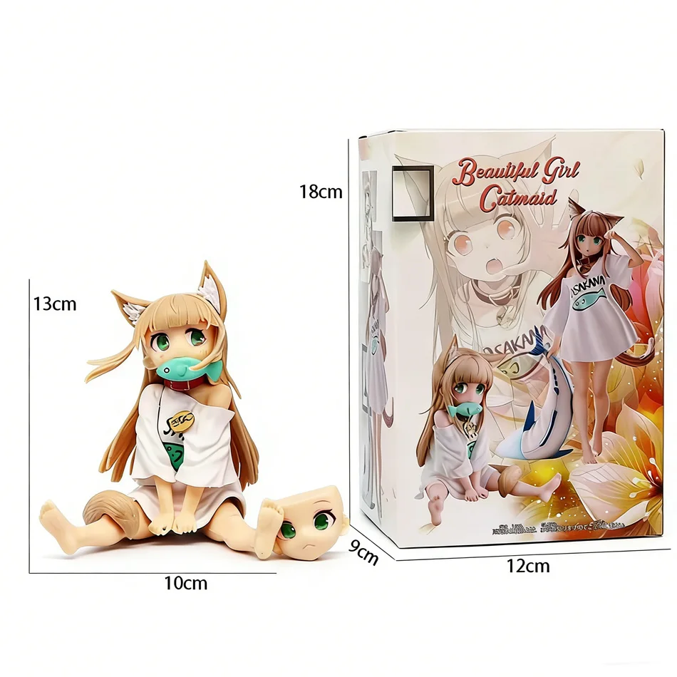 새로운 애니메이션 귀여운 인형 사쿠라 콩콩 고양이가 귀여운 소녀 그림으로 변신한 모습/앉아있는 그림/서있는 그림 모델 PVC 수집용 장난감 선물