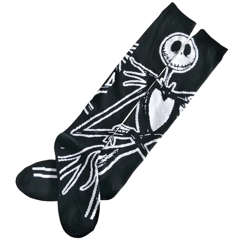 Fashion Harajuku Knee High Women Socks Streetwear Moon Star Gothic Punk JK Girl Sock Skull Cool Japanese Korean Long Sox