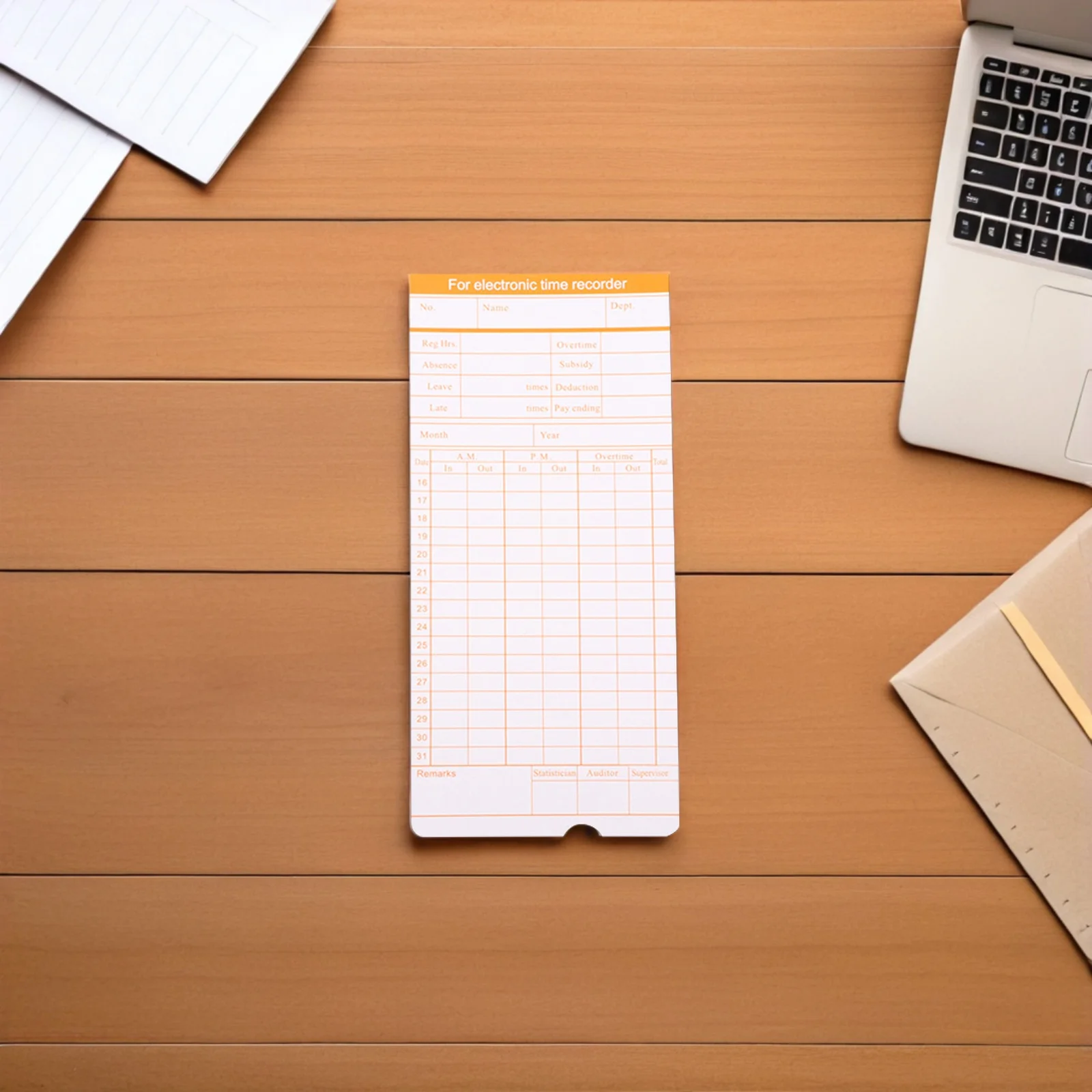 1pcs Attendance Card Time Recording Sheet For Employee Daily Cards For Office Factory Warehouse