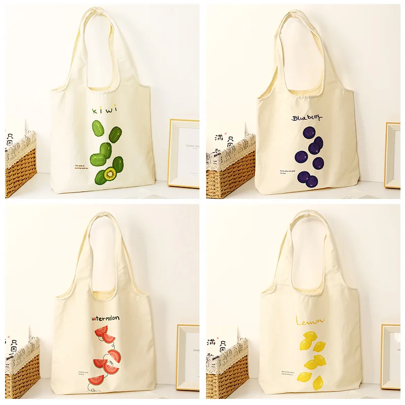 Blank One-shoulder Eco-friendly Shopping Cotton Bag, Colored Cotton Canvas Vest Bag with Customized Logo Knapsack