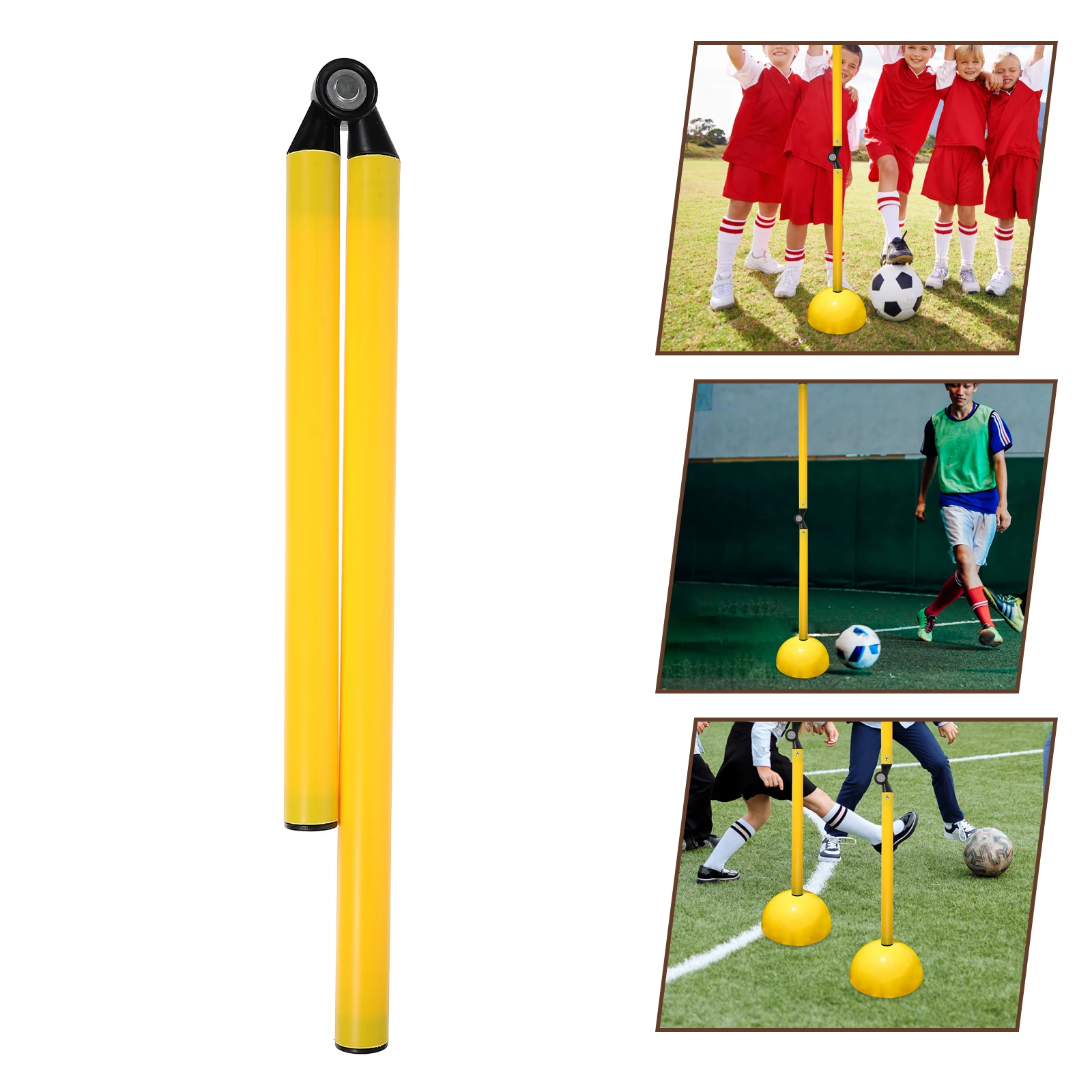 

Two Section Folding Rod 2pcs Yellow Soccer Training Equipment Portable Agility Poles Basketball Football Reusable Plastic Bright