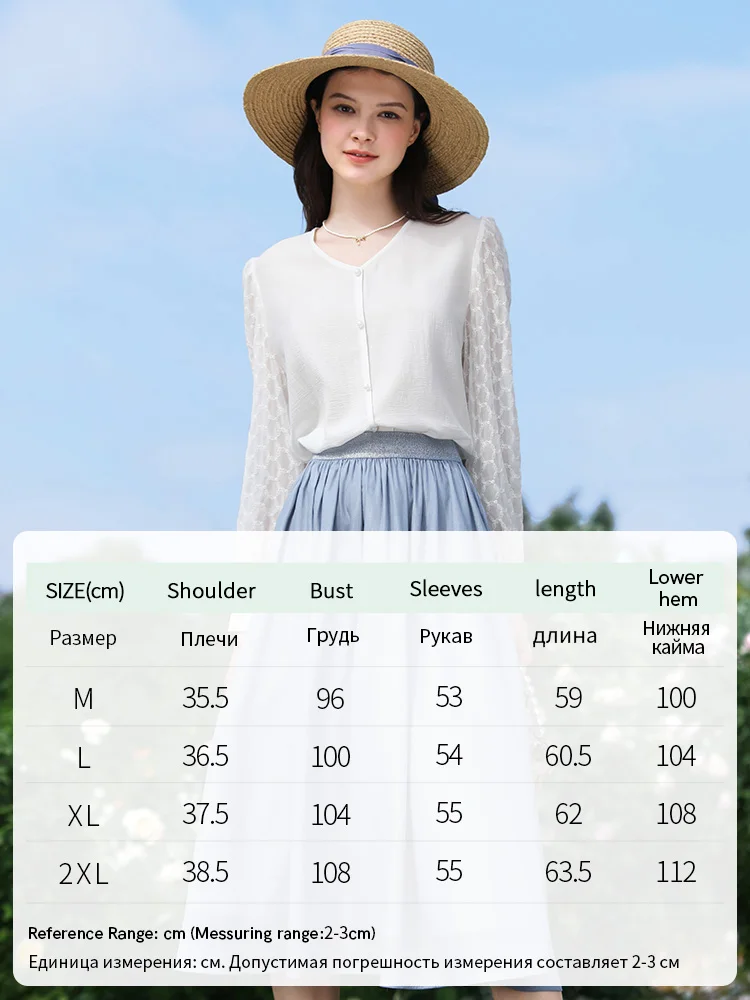 I BELIEVE YOU Shirts For Women V-neck Long-sleeve 2024 Spring New Chic Stunning Tops French Spliced Shirts & Blouses 2241055549