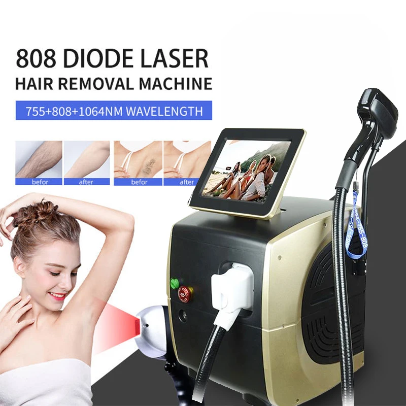 Ice Platinum 808 nm Titanium Beauty Equipment Diodenlaser-Haarentfernungsgerät 808 Nm für Haare in verschiedenen Farben