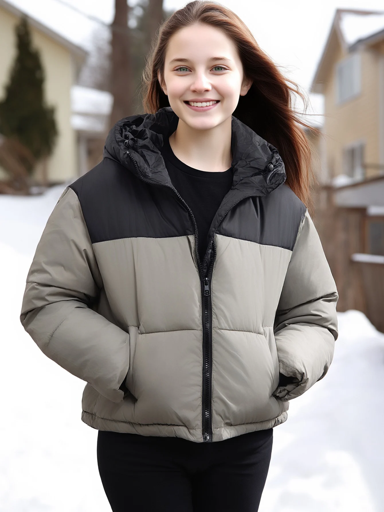 

Women's Casual Hooded Jacket Winter Fall Cotton Padded Coat