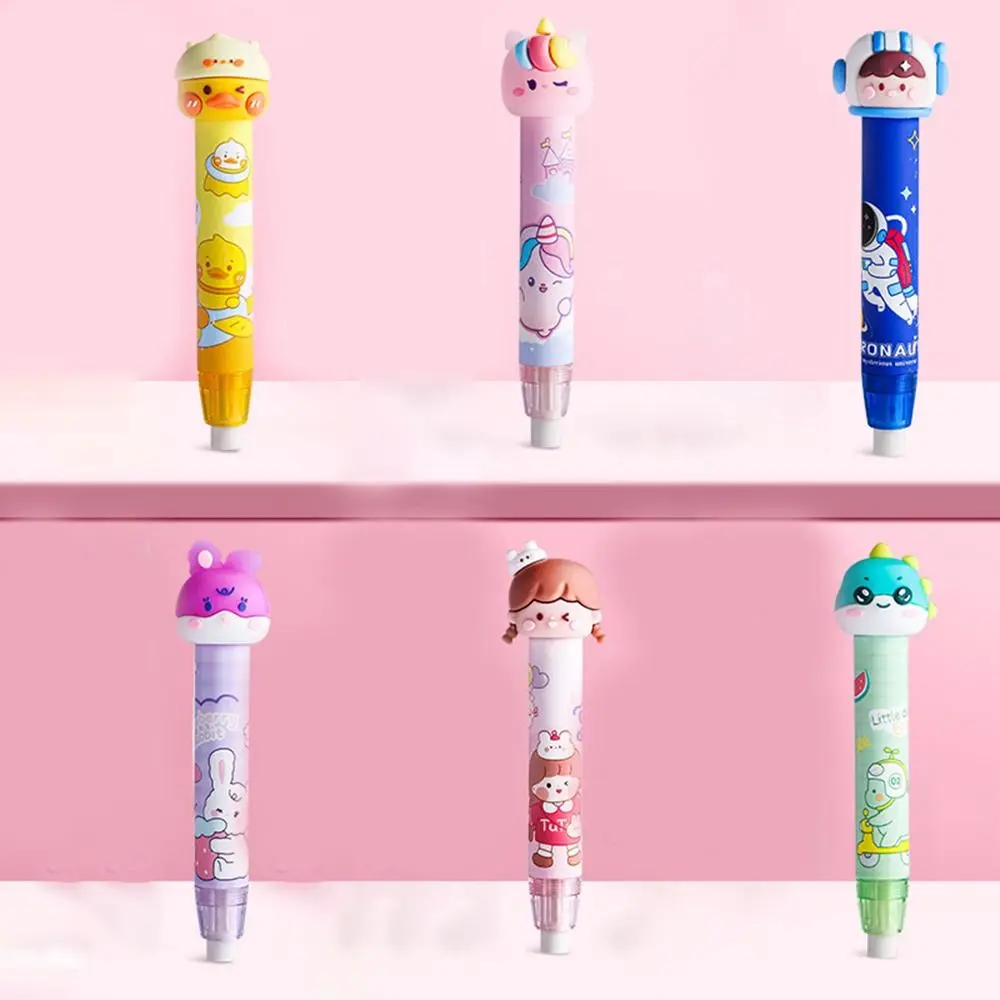 Portable Lovely Cartoon-shaped Eraser Creative Replaceable Pressing Eraser Crumb-free Less Chip Pencil Eraser Student