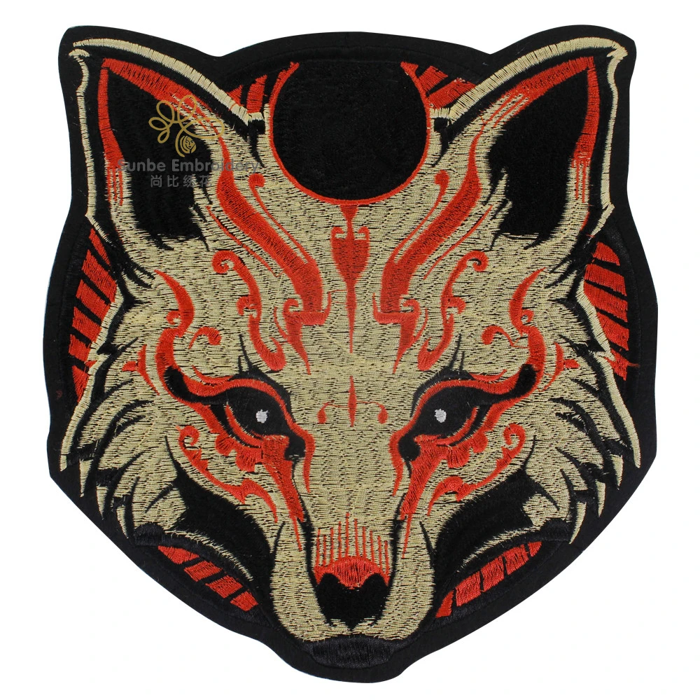 Wolf Dog Sticker Animal Iron on Patches Embroidered Applique Fabric Decorative Badge Sewing Accessories