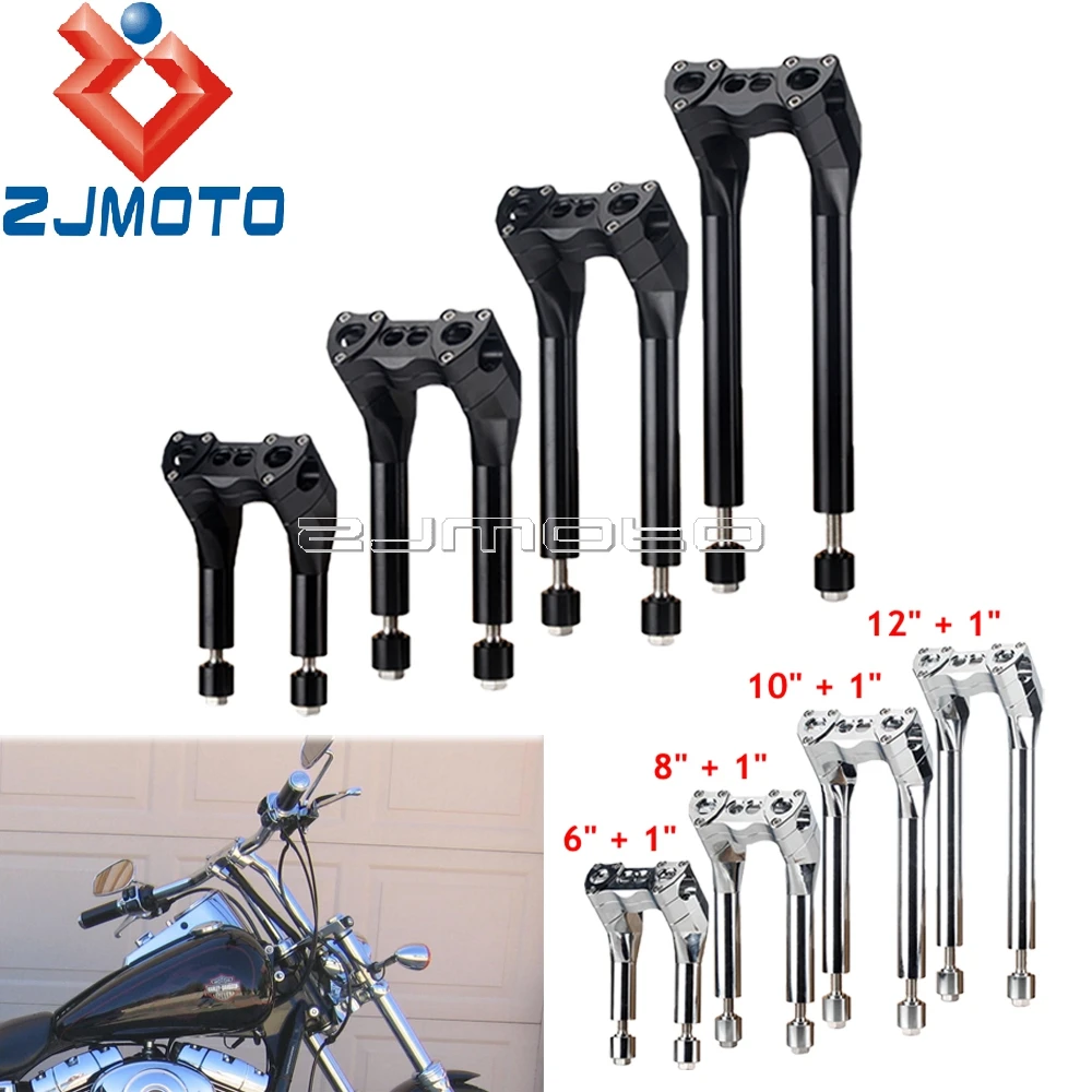 

Motorcycle 6'' 8'' 10'' 12'' Riser Club Style Pullback Handlebar Risers Kit For Harley Dyna Street Bob Softail Sportster Chopper