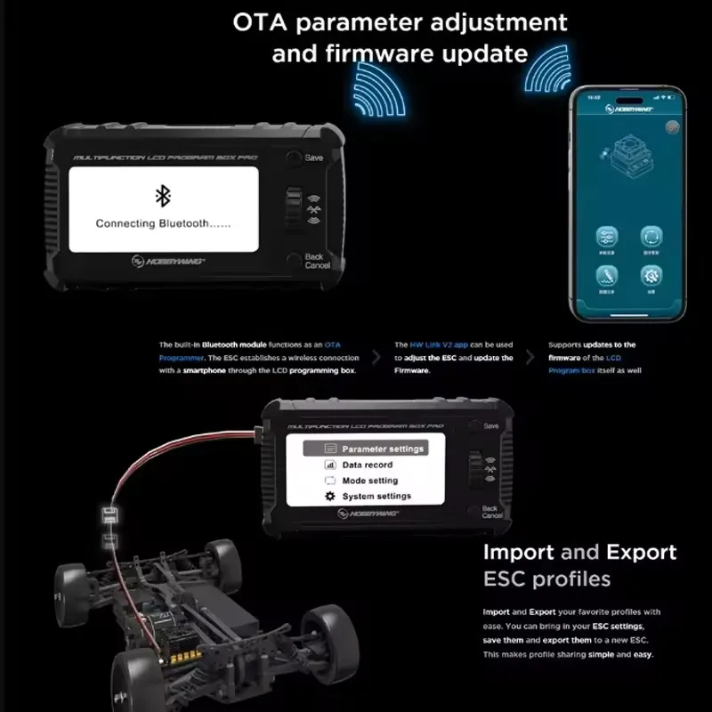 HOBBYWING LCD โปรแกรมกล่อง Pro สําหรับ PLATINUM XERUN EZRUN Seaking Pro ESC รุ่น RC รถเรือเครื่องบินพารามิเตอร์การตั้งค่าอุปกรณ์เสริม