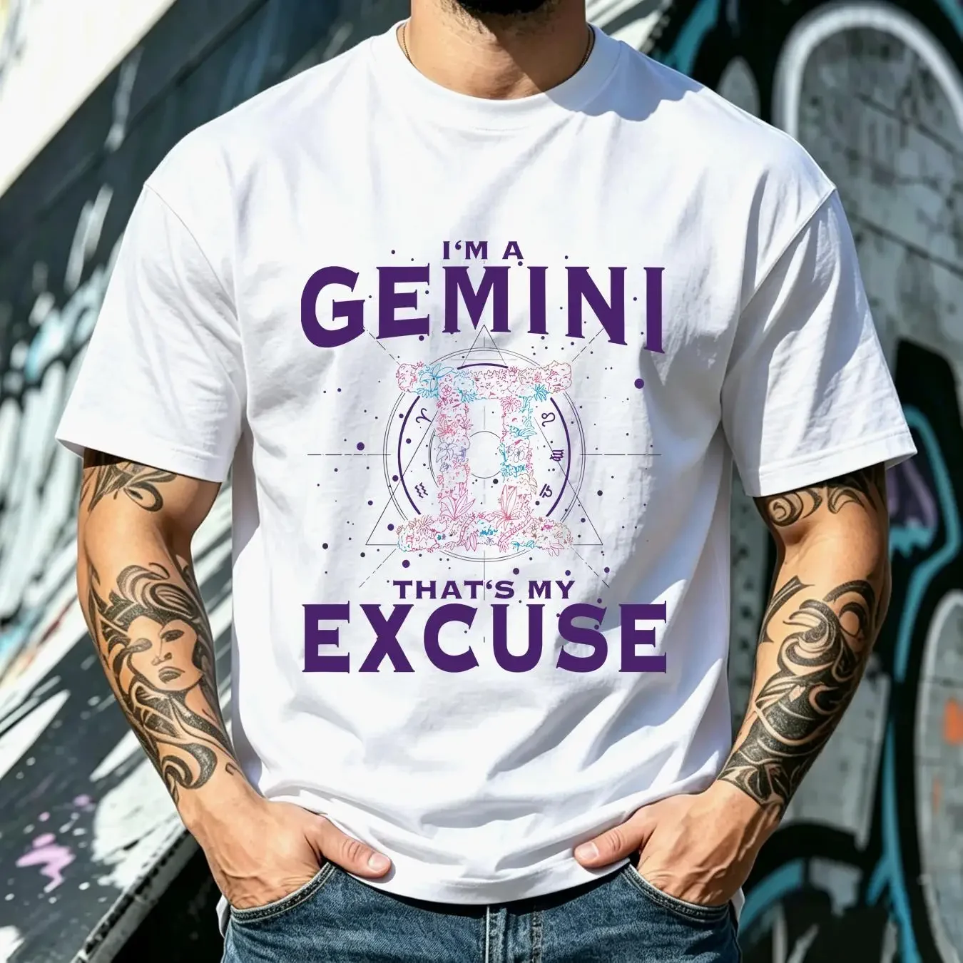 washed T Shirt I Am A Gemini Zodiac Sign Art Twins Horosc Collaboration Backpack Large Capacity Cute Foldable Clothes Backpacks