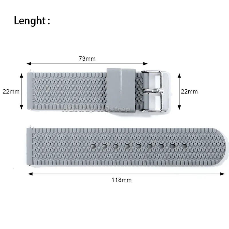 Силиконовый ремешок 18 мм, 20 мм, 22 мм, 24 мм для умных часов, ремешок для часов, мягкий резиновый водонепроницаемый ремешок, быстросъемный браслет для мужчин и женщин
