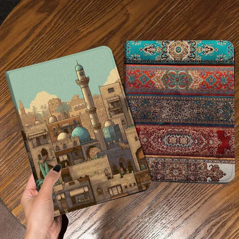 

Cartoon Islamic City Building Tablet Case For Apple iPad Air Pro mini 1 2 3 4 5 6 7 8 9 11 M2 M3 M5 M4 5th 6th 7th 10th 11th