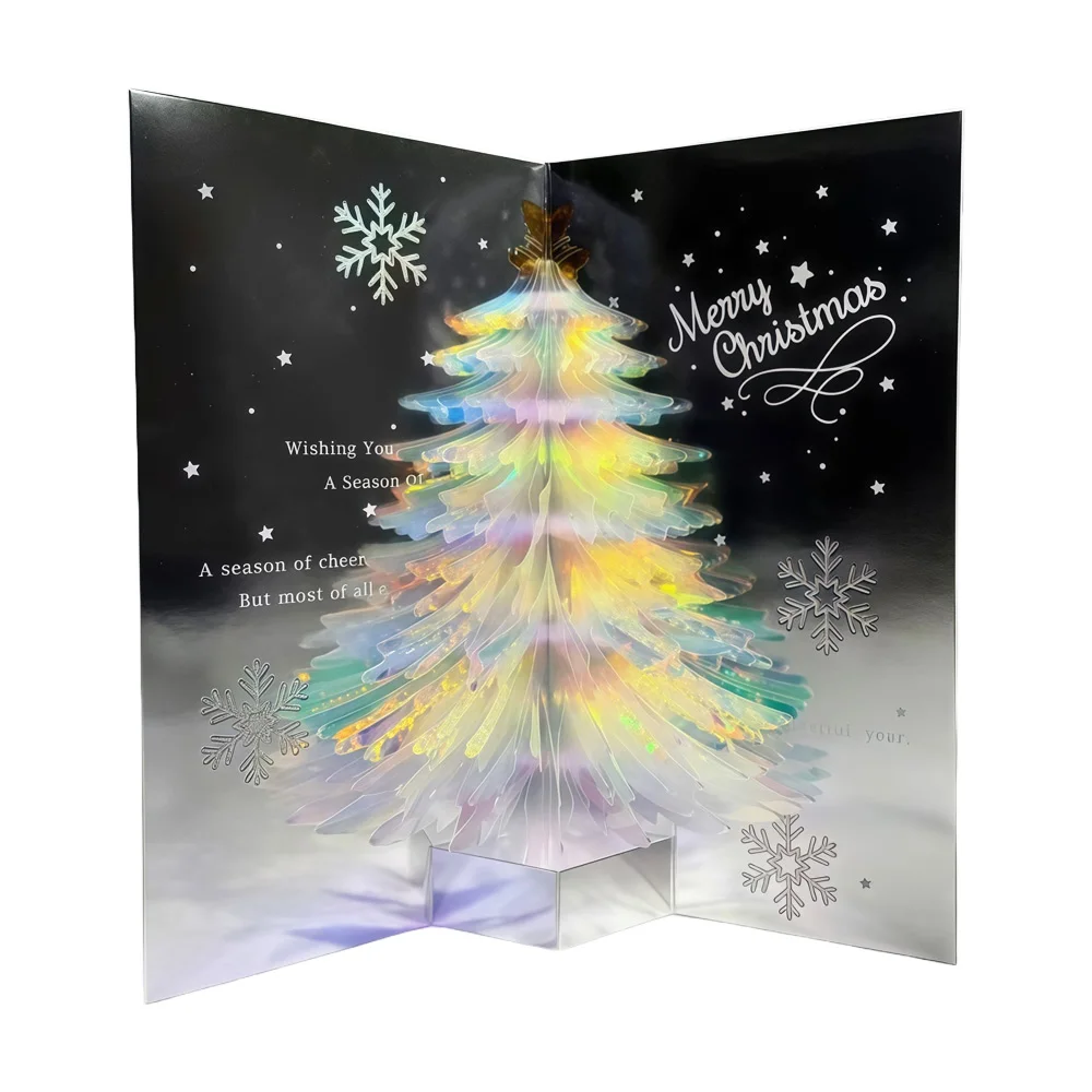 

Creative 3D Christmas Tree Pop-Up Card Holiday Greeting Card Handmade Gift Message Card for Christmas Thanksgiving & New Year