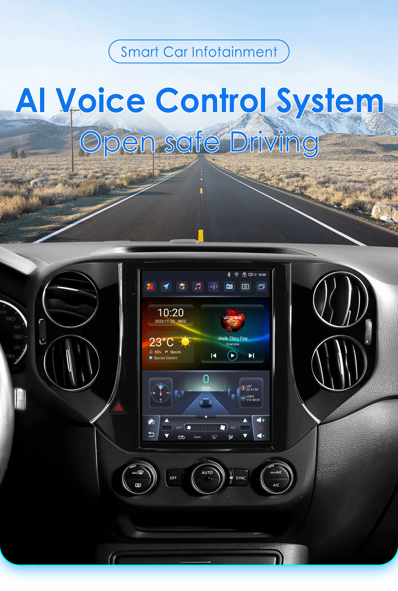 Hizpo 9.7 inch 2 Din Android Auto Radio For VW Volkswagen Tiguan 1NF 2007-2016 CarPlay Car Multimedia GPS 2 Din Stereo GPS Navi BT