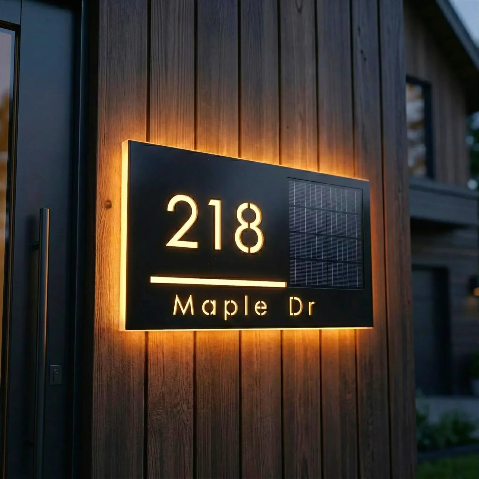 

Customized LED Solar House Number Sign for Front Door,Wireless LED Modern Illuminated Address Sign,Personalized House Number