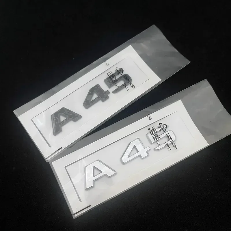Chrome Black A45 Logo Emblem Sticker Mercedes Benz AMG W176 W177 Car Trunk Badge Nameplate Accessory