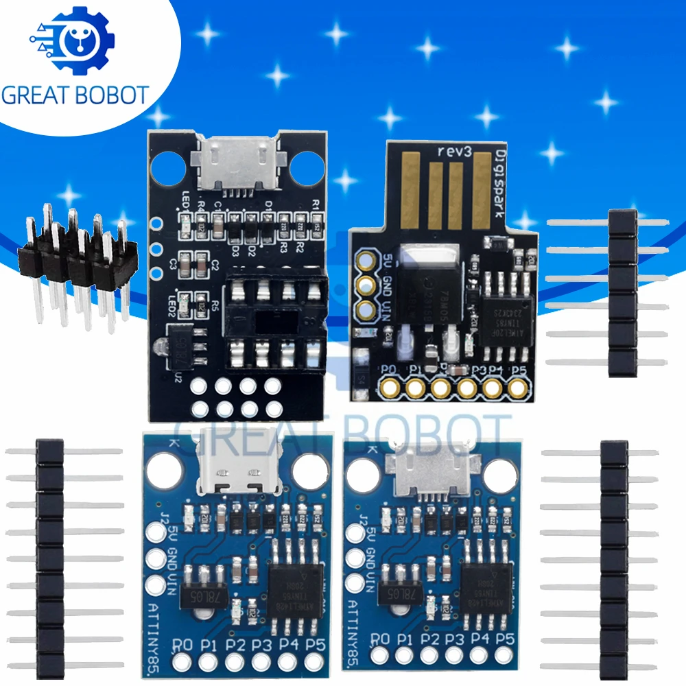ATTINY85 Digispark Kickstarter Micro Development Board - Official Blue/Black Version for Arduino IIC/I2C USB