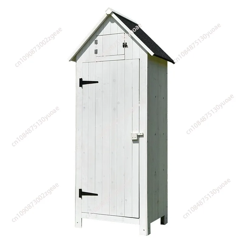 Outdoor balcony storage cabinet tool  box function firewood room rainproof solid wood courtyard garden supplies finishing