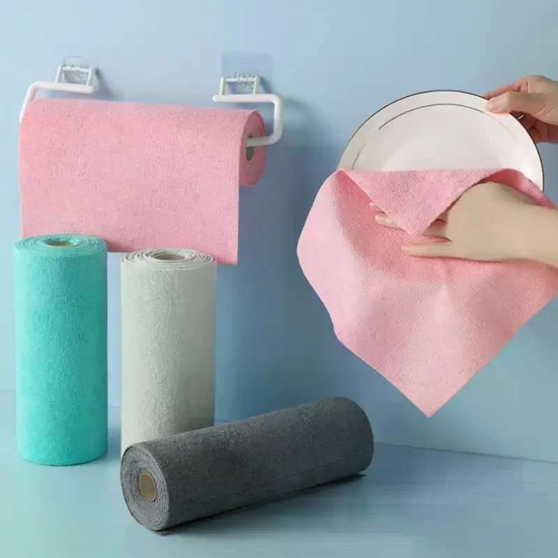1 Roll/20pcs Microfiber Cleaning Cloths Reusable Lint-Free Towels For Kitchen Super Absorbent, Quick-Dry Kitchen Towels
