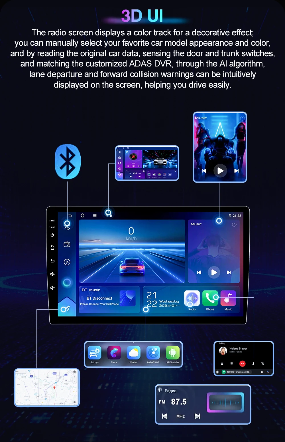 Android 15 For Honda Civic 10th 2016 2017 2018 2019-2021 Car Multimedia Video Player Radio GPS Navigation 4G Head Unit No 2din