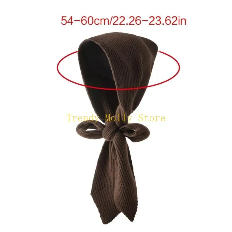 N5KB手作りのかぎ針編みのスカーフ帽子帽子ファッションソフトビーニーハットアウトドアフード付きハット風力向上ベアブルヘッドギア