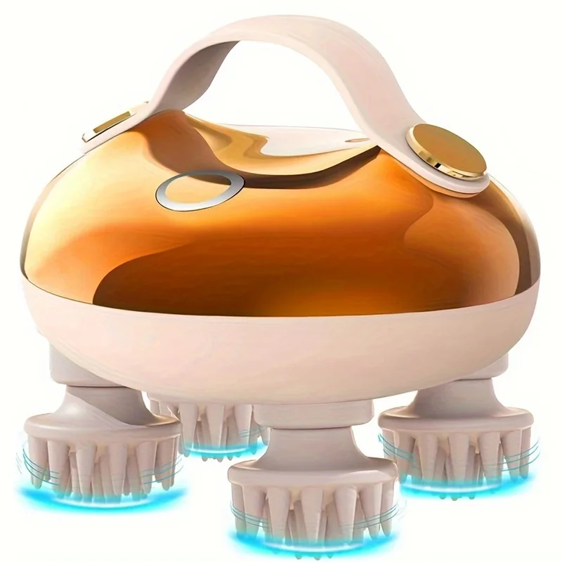 Portable Electric Scalp Massager, Rechargeable Head Massager for Stress Relief, Handheld Compact Design
