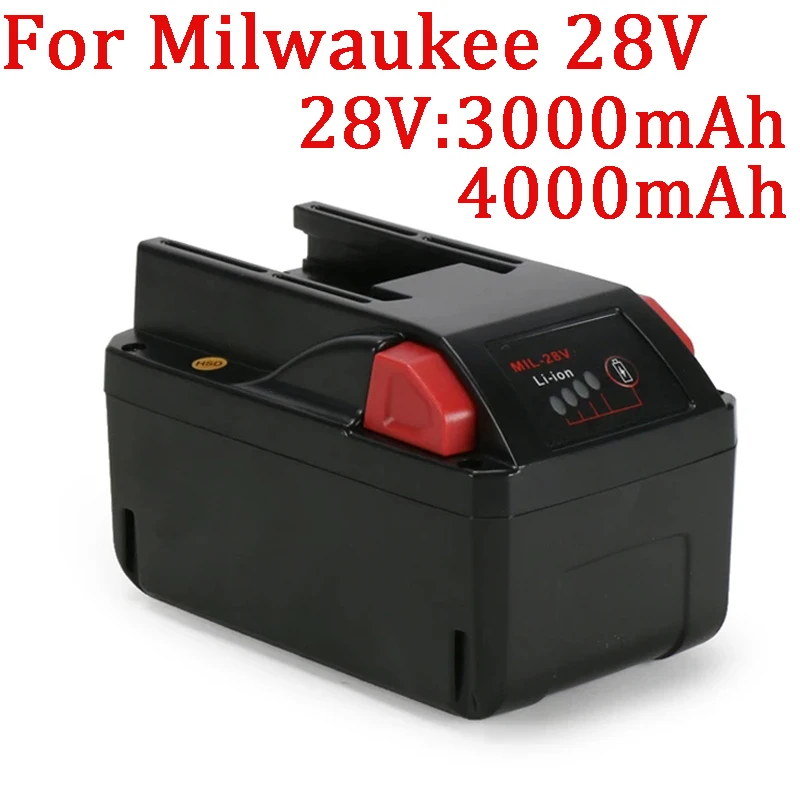 Batteria ricaricabile da 1-2 pezzi 28V 3000mAh 4000mAh per batteria per utensili Milwaukee 28V M28 48-11-2830 0730-20