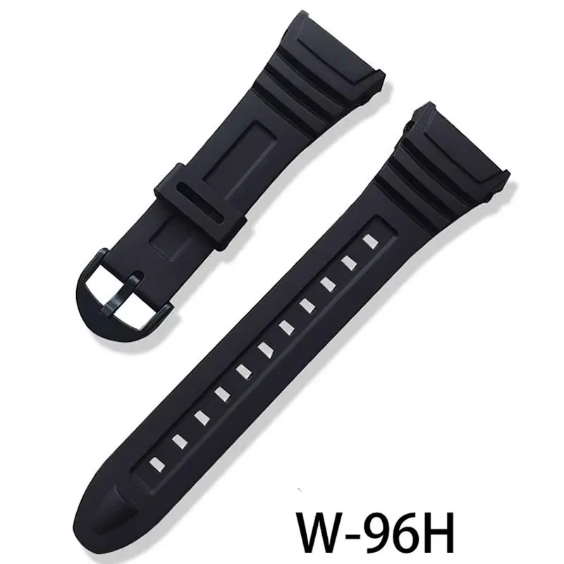 

Watch Band For Casio W-96H 3239 outdoor sports Waterproof Strap Rubber wristband plastics Or steel buckle Silicone Bracelet 18mm