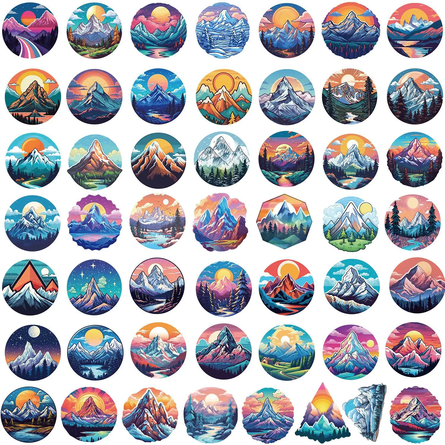 50Pcs Symphony Snow Mountain Series Graffiti Stickers Suitable for Laptop Helmets Desktop Decoration DIY Stickers Toys Wholesale