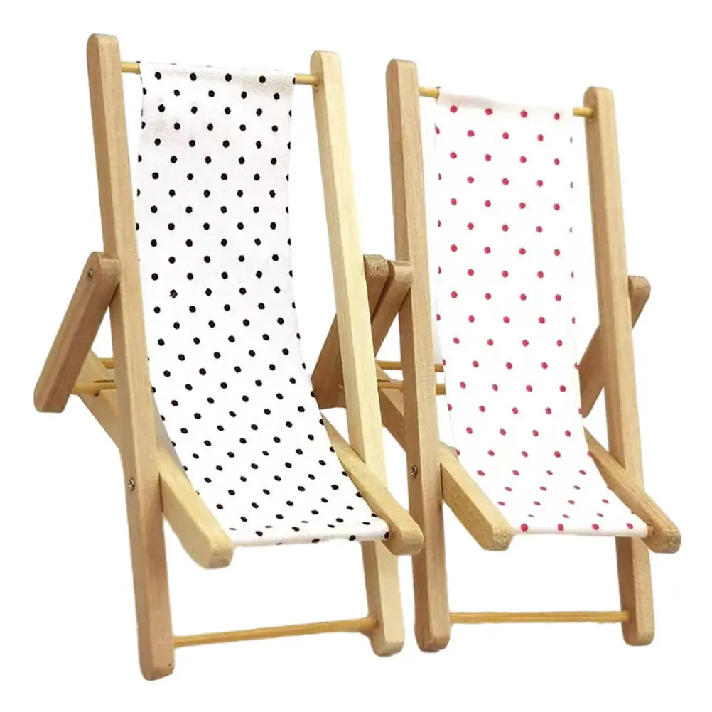 

2Pcs Mini Deck Chair Miniature Beach Chair for Window Display Potted Landscape Plant Decor Party Bar Restaurant Mini House