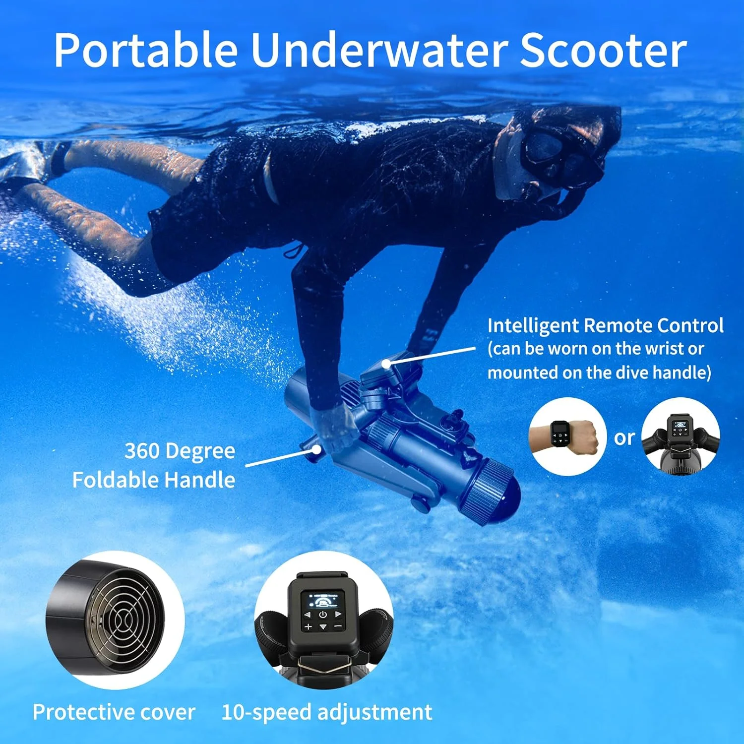 سكوتر Camolech 500W للبالغين تحت الماء: بطاريات مزدوجة قابلة للإزالة طويلة العمر بقدرة 4400 مللي أمبير في الساعة، حمام سباحة/بحر، محرك SUP كهربائي لاحتياجات المياه #1