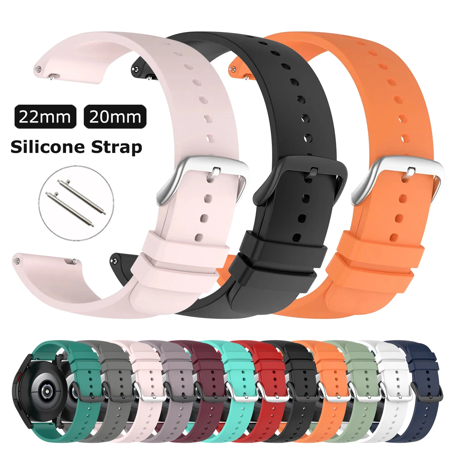 20mm 22mm Strap For Huawei Watch GT Runner2/GT 6 5 Pro Rubber Band For Huawei GT6/GT5/GT4/GT3/GT2 46mm Bracelet Watchband Correa