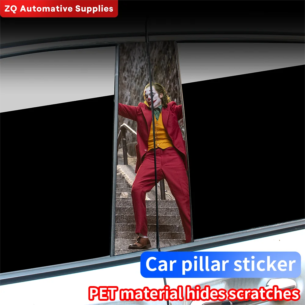 

Funny Joker Car Stickers B-pillar Sunscreen DIY Auto Center Column Cover Scratches Cartoon Decoration Stickers Auto Accessories
