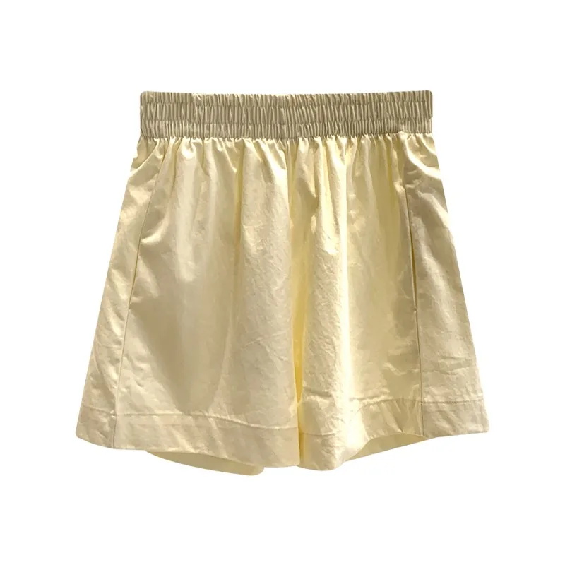 ارتفاع الخصر واسعة الساق القطن orts المرأة عارضة فضفاضة تناسب الرياضة السراويل الساخنة الشارع Sle البوليستر النسيج الربيع الصيف