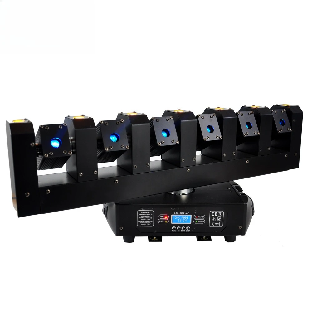 

6 laser RGB full color 3IN1 stage stepless rotating shaking head light 7 warm white lamp beads two-color matrix point control