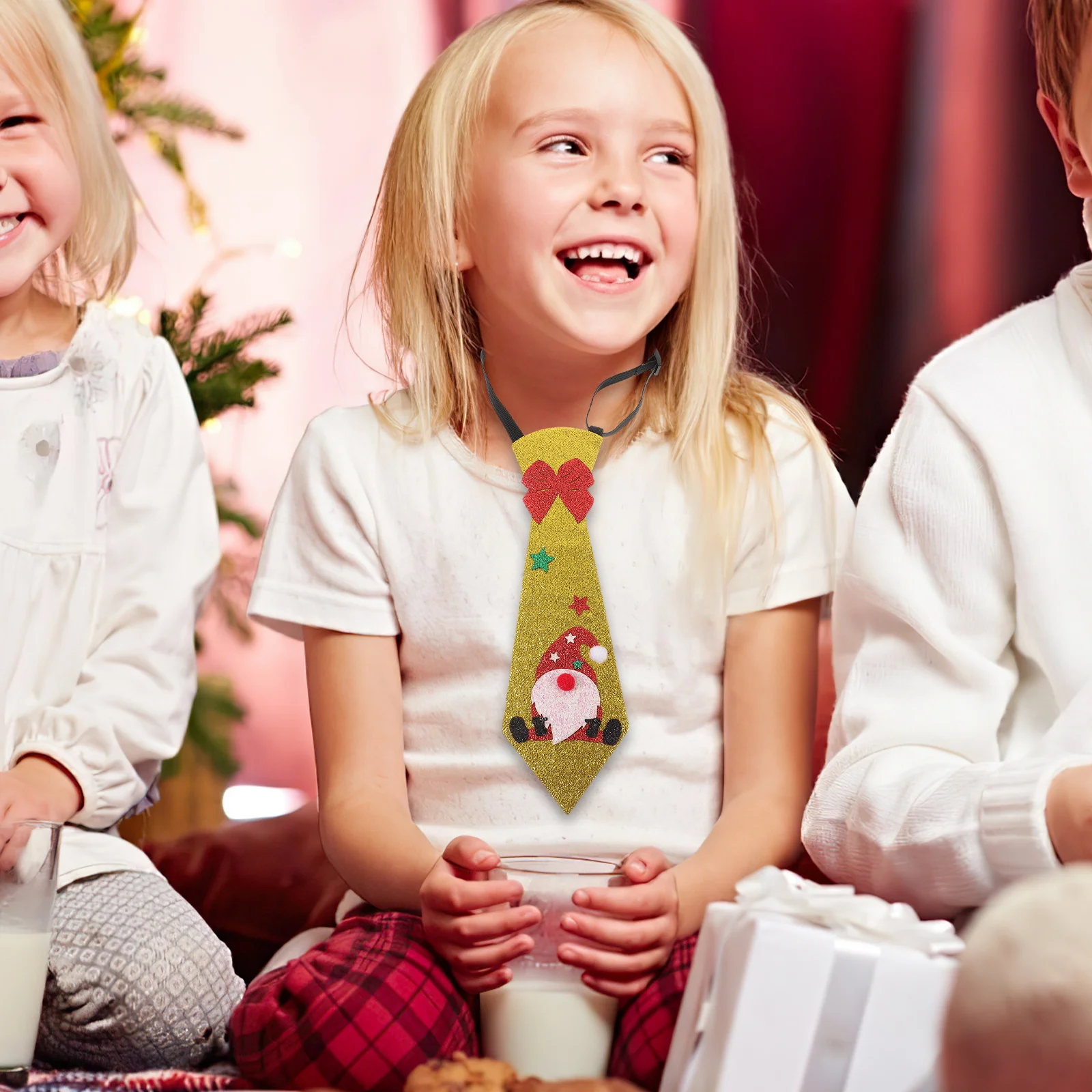 3 قطع ربطات عنق عيد الميلاد اللامعة ورأى حفلة عطلة التعادل الزخرفية عيد الميلاد تأثيري رابطة عنق للرجال لوازم حفلات عيد الميلاد #4