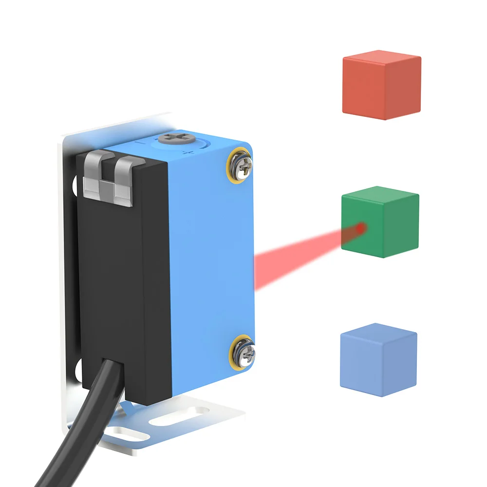 Imagem -05 - Sensor Óptico Fotoelétrico Gtric Supressão de Fundo Laser Quadrado Série de Longa Distância Npn Pnp 1224v Ponto Visível dc