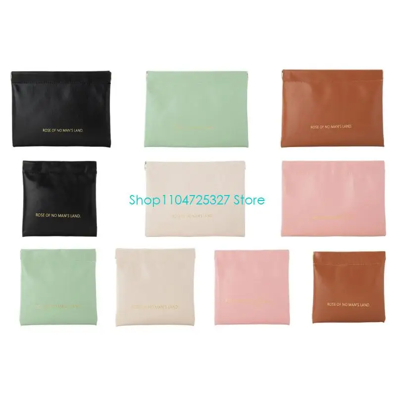 D8KF Automatic Closure Cosmetic Organizers PU Leather Travel Portable Storage