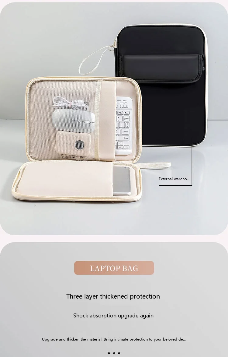 Elegante Tablet-Hülle 11-13 Zoll PU-Schutztasche für iPad mit Plüschfutter – Detail 5