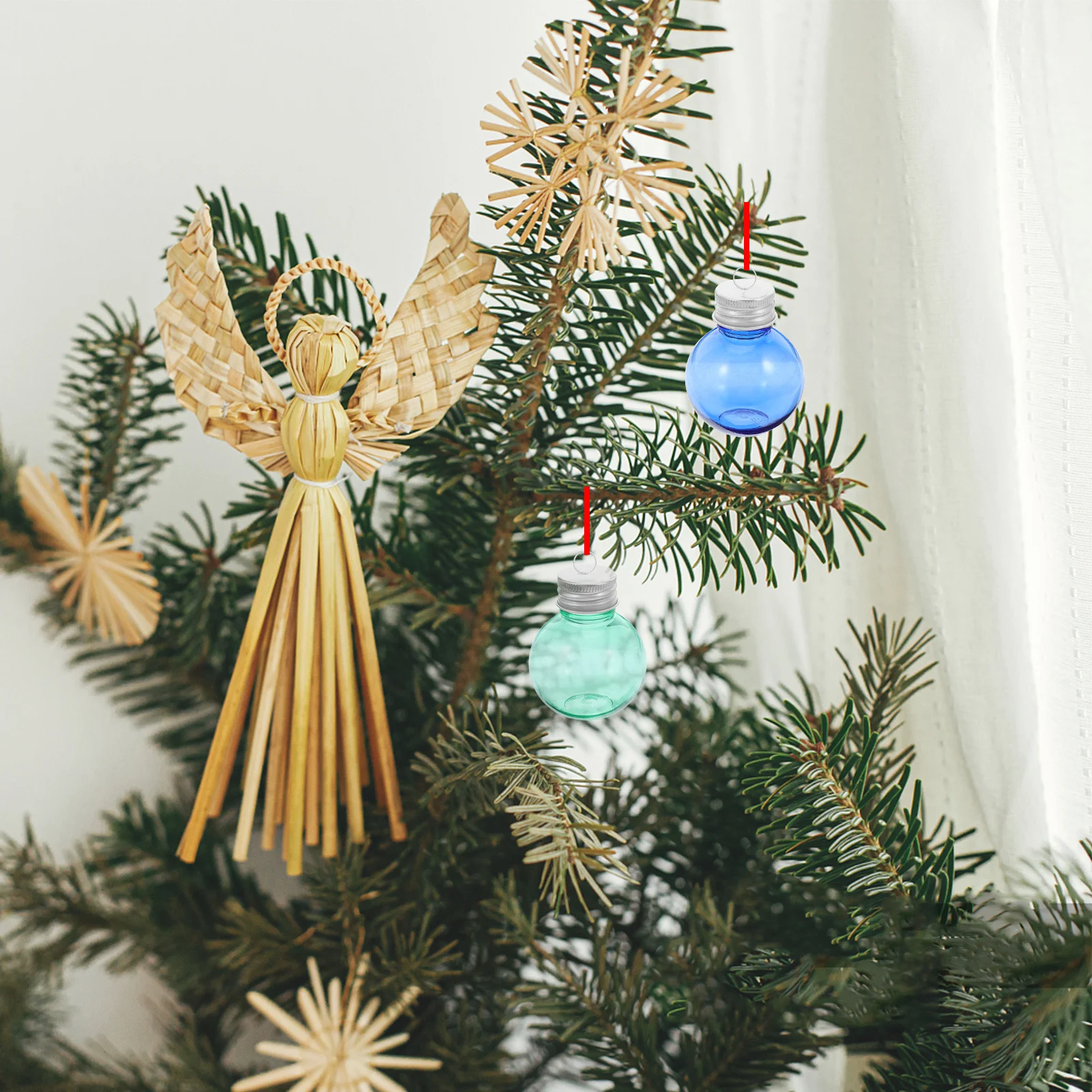 

12Pcs Christmas Drink Balls Clear Plastic Fillable Ornament Balls for Tree Decorations Holiday Craft Candy Beverage Containers