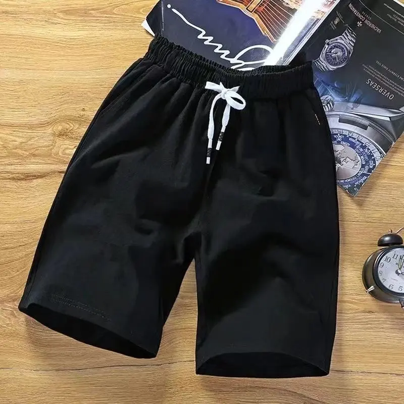 

Men's Summer Cotton Linen orts Casual Loose Beach Pants Five-Point Sizing Trendy plus Size Youth Active Sle Home Wear