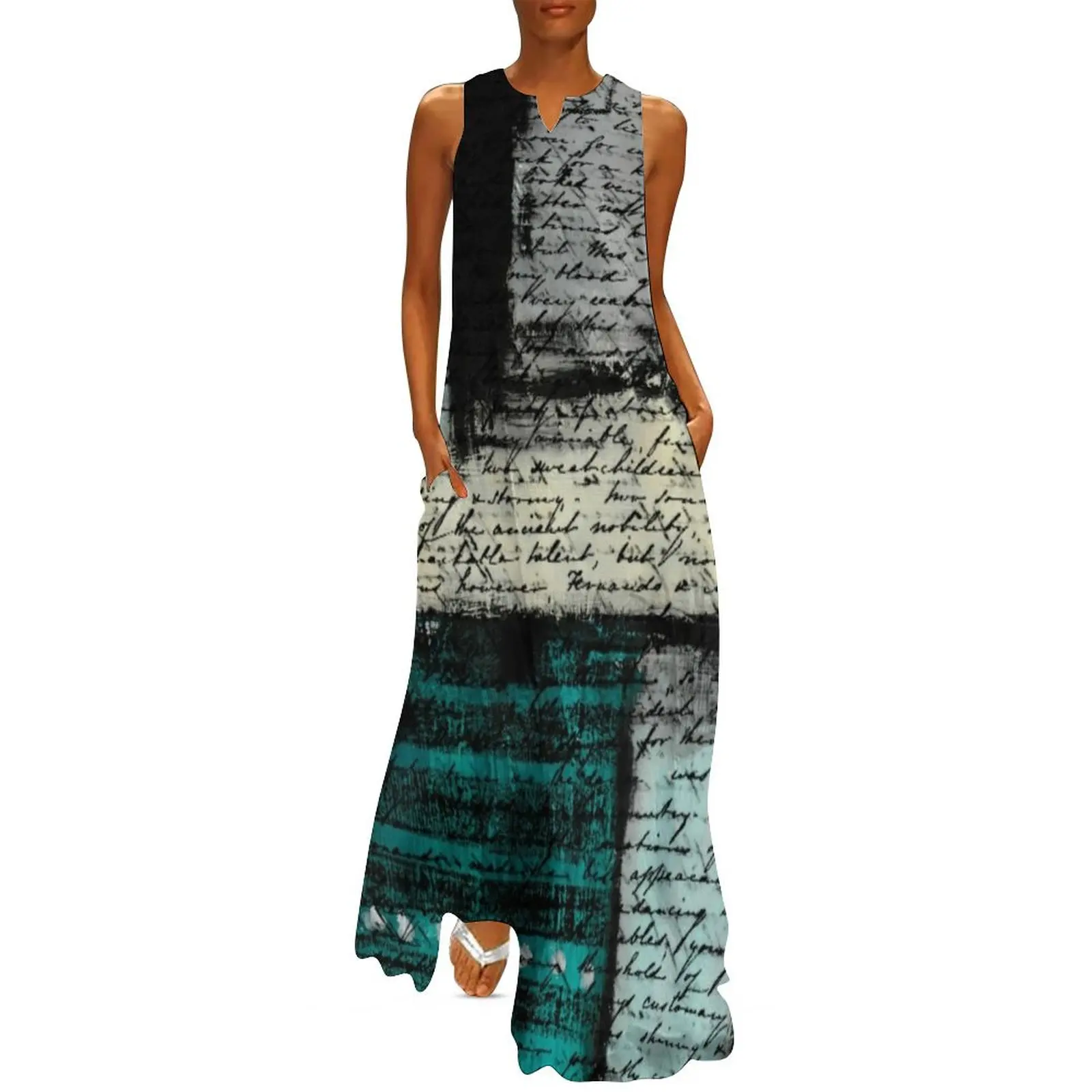 

Abstract Art 1 Long Dress summer dress korean women dress