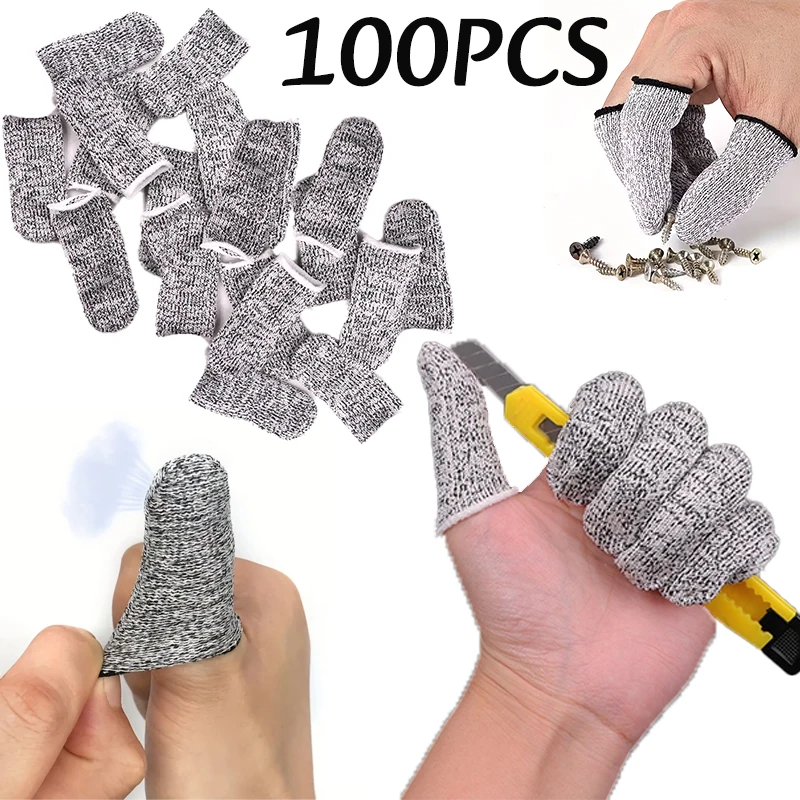 

10-100 шт. Защитные напальчники от порезов, гибкие перчатки для защиты кончиков пальцев, для шитья, резки, рукоделия, защита рук