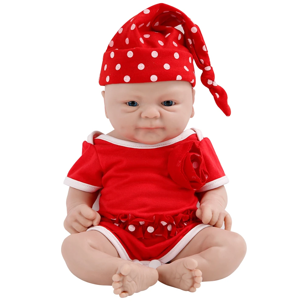 IVITA WG1512CT 14inch 100% Full Body Silicone Bebe Reborn Girl Doll with Magnet Pacifier Realistic Soft Baby for Children Toys