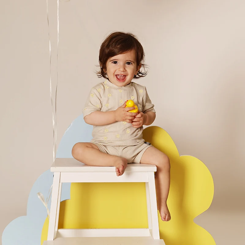 AA SS25 - Bow / Sailboat Print Soft Ribbed Outfit for Girls, Boys and Babies Girls Dress and Sleeveless Baby Romper Clothing