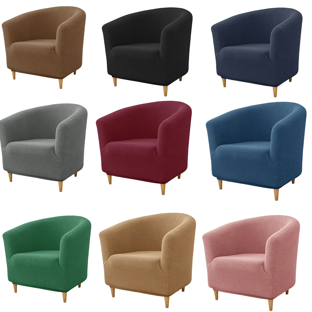 Solid Color Club Sofa Cover Stretch Tub Chair Slipcovers Elastic Single Seat Sofa Cover Armchair Covers Study Bar Counter Home