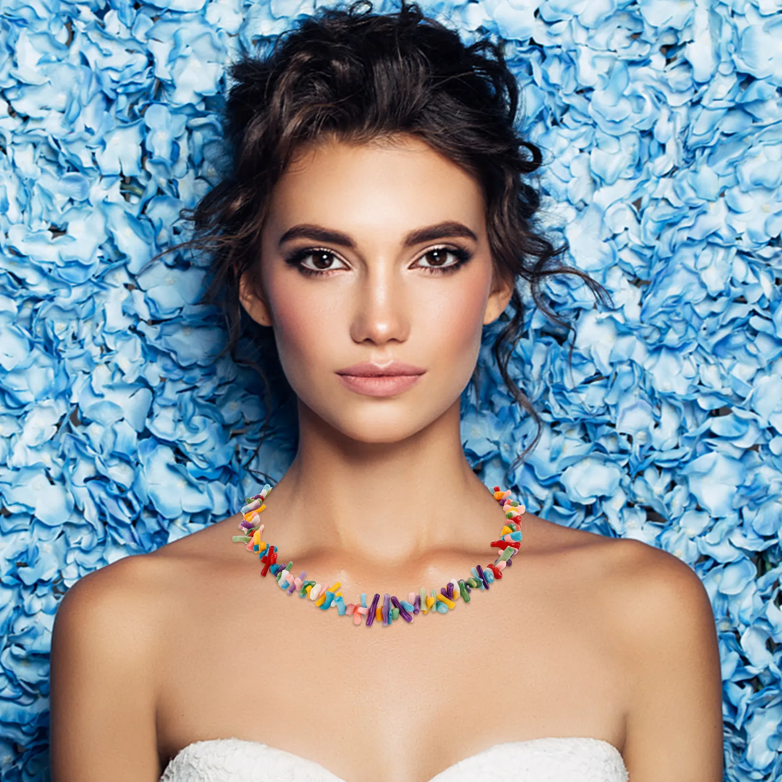 

Фиолетовое барочное коралловое ожерелье для женщин, модный бисерный чокер для пляжного отдыха и летних образов, прибрежные украшения