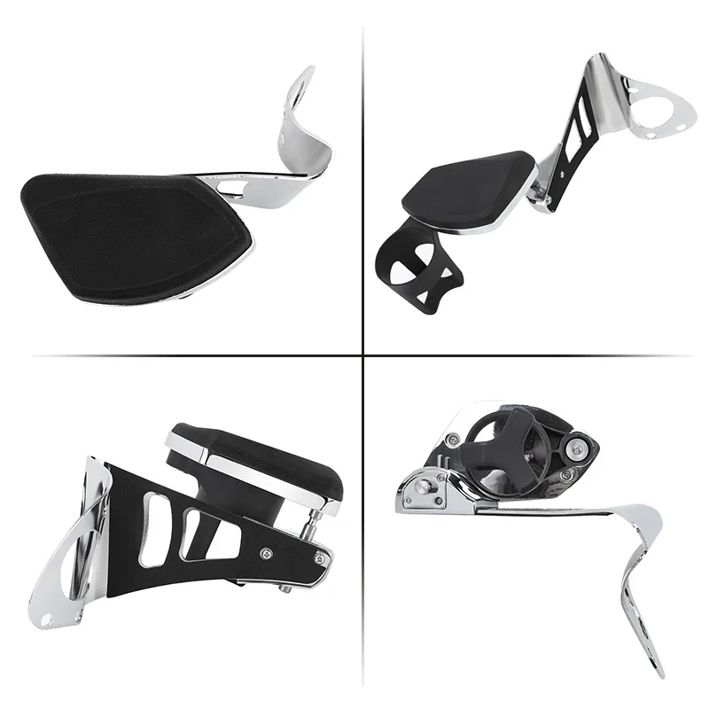 Black Chrome Motorcycle Armrests Adjustable Cup Holder Bottle Handlebar For Harley Touring Electra Road Tri Glide 2024